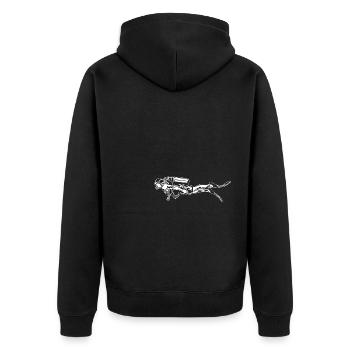 Vintage Taucher Ocean Diver Tauchsport - Unisex Premium Bio Zip Hoodie - Schwarz - Hinten - Nico (187cm)