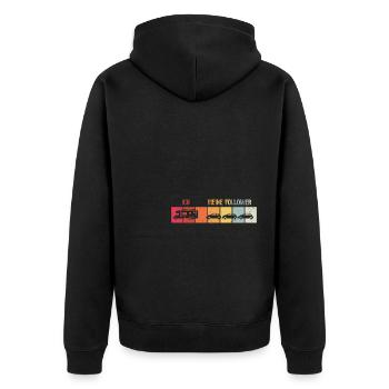 Ich meine Follower Wohnmobil Wohnwagen Geschenk - Unisex Premium Bio Zip Hoodie - Schwarz - Hinten - Nico (187cm)