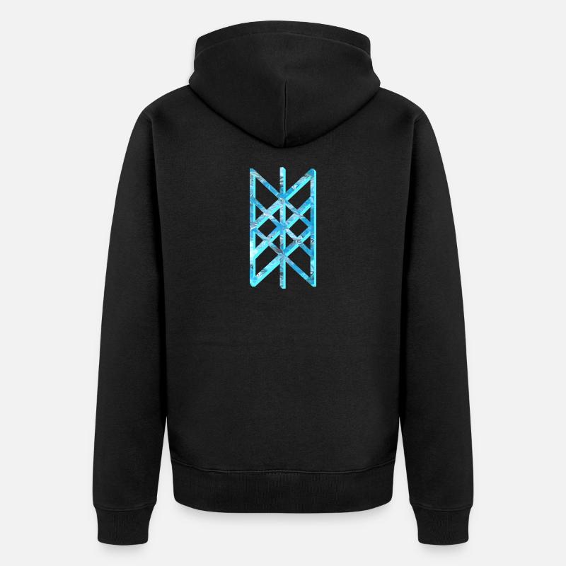 netz der wyrd e 78 - Unisex Premium Bio Zip Hoodie - Schwarz