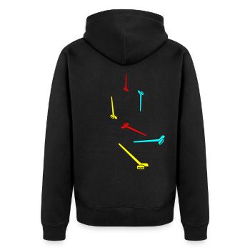 Icône du symbole de hockey sur glace - Veste à capuche bio Premium Unisexe - noir - Dos - Nico (187cm)
