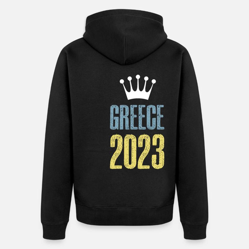 Greece 2023 Krone - Unisex Premium Bio Zip Hoodie - Schwarz