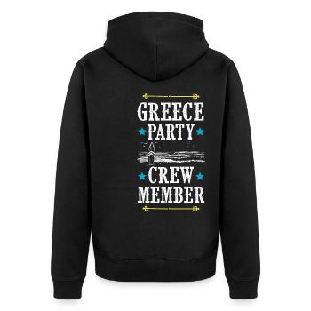 Greece Party Crew - Unisex Premium Organic Zip Hoodie - black - Back - Nico (187cm)