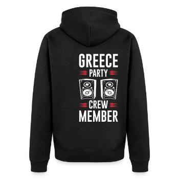 Greece Party Crew - Unisex Premium Organic Zip Hoodie - black - Back - Nico (187cm)