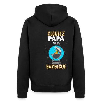 Papa Barbecue Humour - Veste à capuche bio Premium Unisexe - noir - Dos - Nico (187cm)