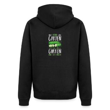 Jardinier Concombre Jardin fermier - Veste à capuche bio Premium Unisexe - noir - Dos - Nico (187cm)