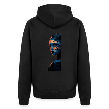 Hiking girl - wandern Frau Mädchen - Unisex Premium Bio Zip Hoodie - Schwarz - Hinten - Nico (187cm)