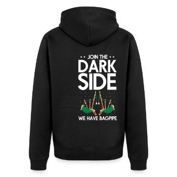 Bagpipes for bagpipe instructors and bagpipers - Unisex Premium Organic Zip Hoodie - black - Back - Nico (187cm)