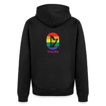 Harfe Instrument Harfenist Orchester Harfenspiel - Unisex Premium Bio Zip Hoodie - Schwarz - Hinten - Nico (187cm)
