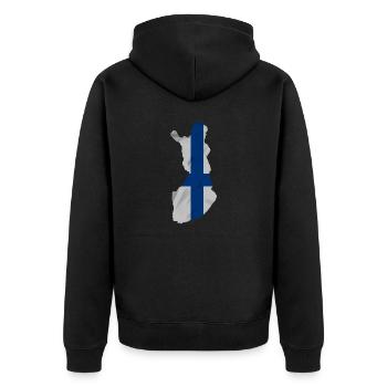 Finland in the form of the country - Unisex Premium Organic Zip Hoodie - black - Back - Nico (187cm)