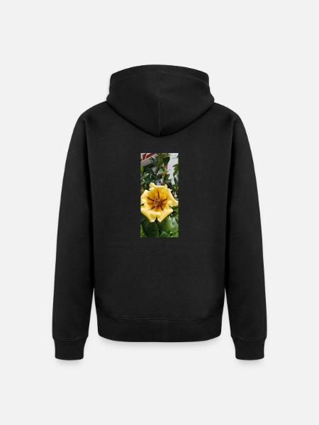 Schöne gelbe Blume - Unisex Premium Bio Zip Hoodie - Schwarz