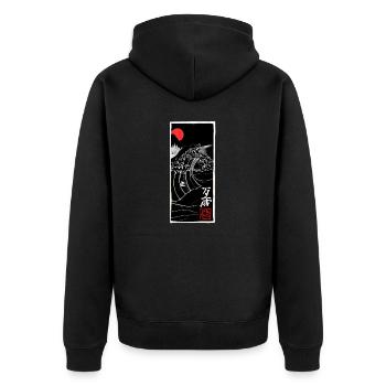 Manga Banzai - Unisex Premium Organic Zip Hoodie - black - Back - Nico (187cm)