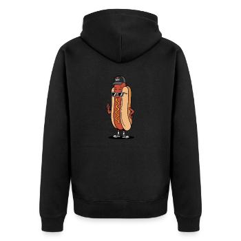New York Hot Dog Attitude - Veste à capuche bio Premium Unisexe - noir - Dos - Nico (187cm)