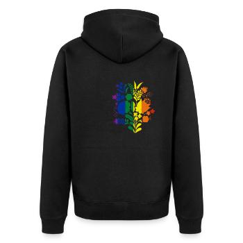 fleurs hongroises, fleurs, poivrons.arc-en-ciel - Veste à capuche bio Premium Unisexe - noir - Dos - Nico (187cm)