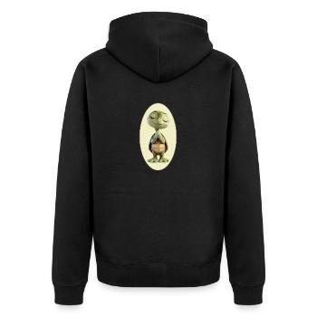 Meditation Yoga Schildkröte - Unisex Premium Bio Zip Hoodie - Schwarz - Hinten - Nico (187cm)
