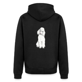 Caniche jouet blanc - Veste à capuche bio Premium Unisexe - noir - Dos - Nico (187cm)