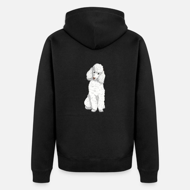 Caniche jouet blanc - Veste à capuche bio Premium Unisexe - noir