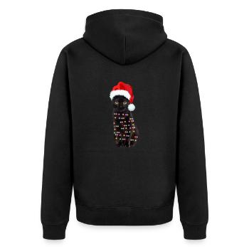Mignon Chats Noël Chaton Tenue de Noël - Veste à capuche bio Premium Unisexe - noir - Dos - Nico (187cm)