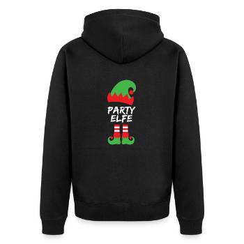 Party Elfe Outfit Weihnachten Geschenk Feiern - Unisex Premium Bio Zip Hoodie - Schwarz - Hinten - Nico (187cm)