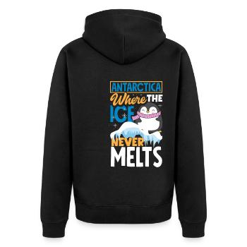 Antarctica where the ice never melts Expedition - Unisex Premium Organic Zip Hoodie - black - Back - Nico (187cm)