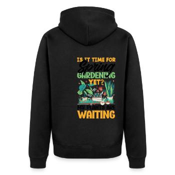 Mes plantes attendent le jardinier - Veste à capuche bio Premium Unisexe - noir - Dos - Nico (187cm)