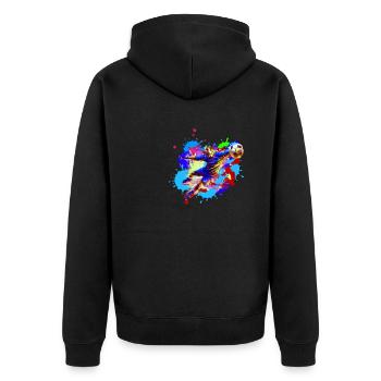 Handball, handballer, Beachhandball,Graffiti - Unisex Premium Bio Zip Hoodie - Schwarz - Hinten - Nico (187cm)
