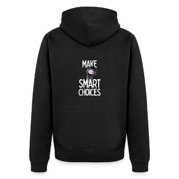 Emmanuel don't do it! Emu Funny Viral Hit - Unisex Premium Organic Zip Hoodie - black - Back - Nico (187cm)
