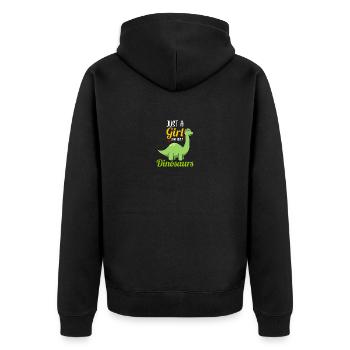 Dinosaur T-Rex Tyrannosaurus Rex I Gift - Unisex Premium Organic Zip Hoodie - black - Back - Nico (187cm)