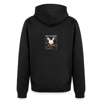 Chinesisches Neujahr Hase Asien 2023 I Geschenk - Unisex Premium Bio Zip Hoodie - Schwarz - Hinten - Nico (187cm)