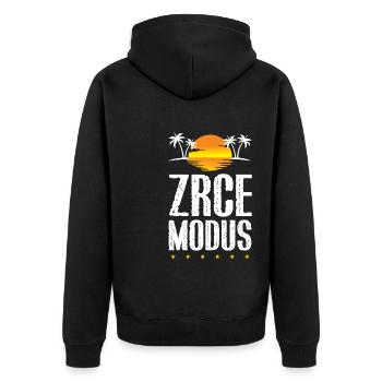 Zrce Mode - Unisex Premium Organic Zip Hoodie - black - Back - Nico (187cm)
