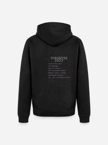 vorsätze 2023 - Unisex Premium Bio Zip Hoodie - Schwarz