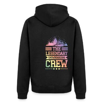 Legendary Snowboarding crew - Unisex Premium Bio Zip Hoodie - Schwarz - Hinten - Nico (187cm)