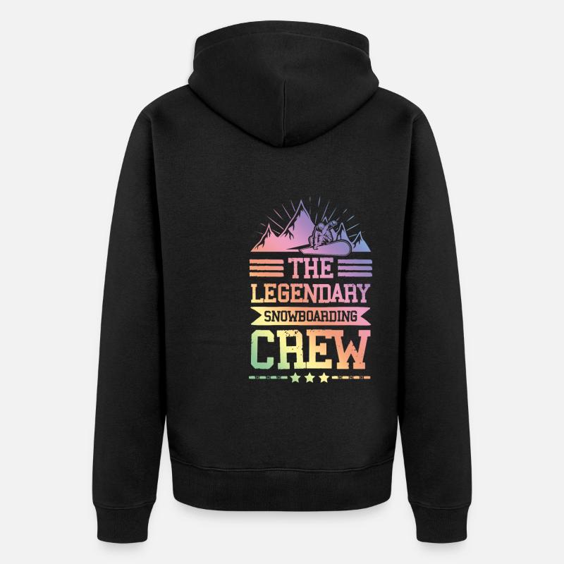 Legendary Snowboarding crew - Unisex Premium Bio Zip Hoodie - Schwarz