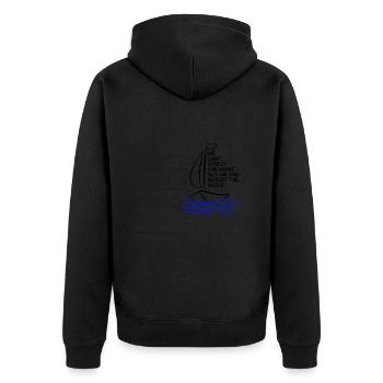 Sail Wind Ship Saying Motivation Gift Boat - Unisex Premium Organic Zip Hoodie - black - Back - Nico (187cm)