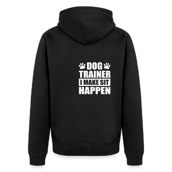 Dresseur de chiens I Make Sit Happen Dog Paw Up educationing - Veste à capuche bio Premium Unisexe - noir - Dos - Nico (187cm)