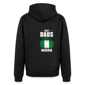 Best fathers are from Nigeria - Unisex Premium Organic Zip Hoodie - black - Back - Nico (187cm)