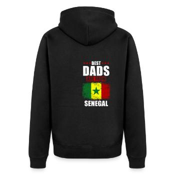 Best fathers are from Senegal - Unisex Premium Organic Zip Hoodie - black - Back - Nico (187cm)