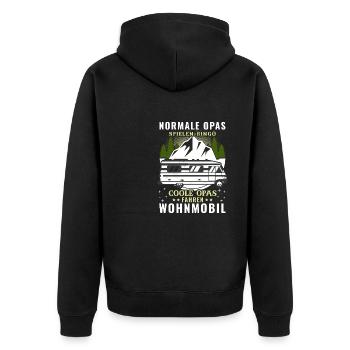 Normale Opas Bingo Coole Opas Fahren Wohnmobil - Unisex Premium Bio Zip Hoodie - Schwarz - Hinten - Nico (187cm)