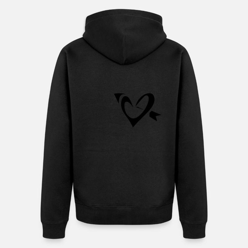 Flèche de cœur - Veste à capuche bio Premium Unisexe - noir