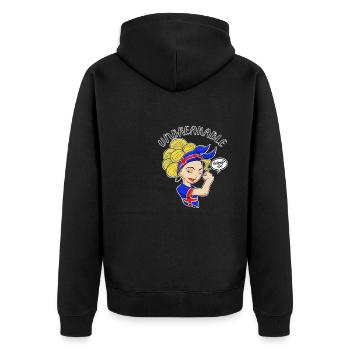 Fille islandaise incassable I Héritage islandais - Veste à capuche bio Premium Unisexe - noir - Dos - Nico (187cm)