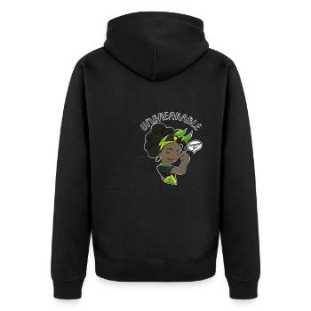 Fille jamaïcaine incassable I Héritage jamaïcain I - Veste à capuche bio Premium Unisexe - noir - Dos - Nico (187cm)