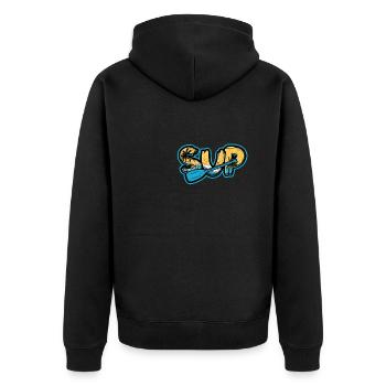 Sup - Flussurlaub Bootfahren Camping Abenteuer - Unisex Premium Bio Zip Hoodie - Schwarz - Hinten - Nico (187cm)