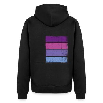 Grunge Hintergrund - Unisex Premium Bio Zip Hoodie - Schwarz - Hinten - Nico (187cm)