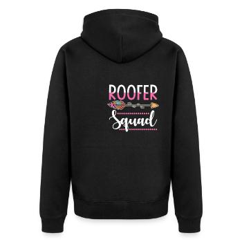 Dachdeckerin - Unisex Premium Bio Zip Hoodie - Schwarz - Hinten - Nico (187cm)