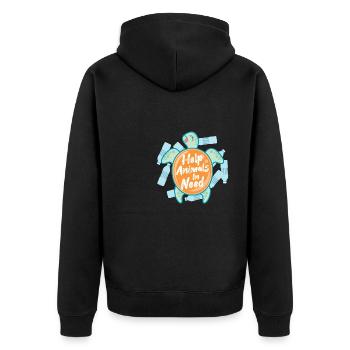 Helfen Sie Tieren Schildkröten zu retten Ocean - Unisex Premium Bio Zip Hoodie - Schwarz - Hinten - Nico (187cm)