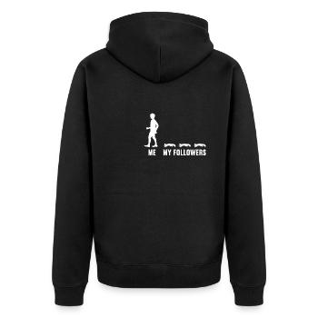 Me and my followers men squirrels - Unisex Premium Organic Zip Hoodie - black - Back - Nico (187cm)
