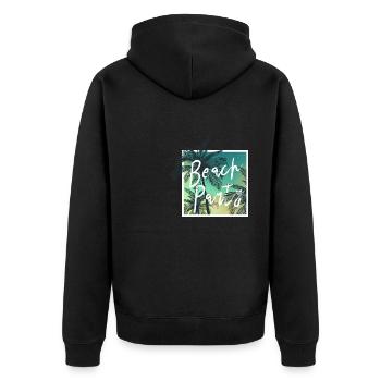 party beach Design for a people who look for party - Unisex Premium Bio Zip Hoodie - Schwarz - Hinten - Nico (187cm)