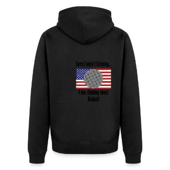Penser à l'entraînement sportif Kickball Hobby - Veste à capuche bio Premium Unisexe - noir - Dos - Nico (187cm)