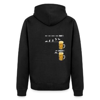Dictons de bière drôles pour les buveurs de bière Amateurs de bière D - Veste à capuche bio Premium Unisexe - noir - Dos - Nico (187cm)