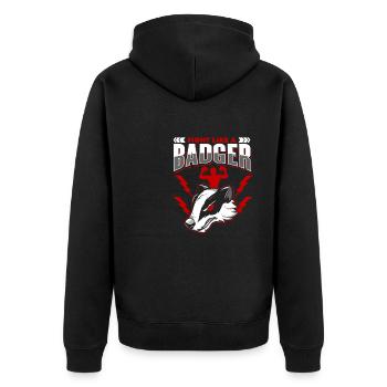 Fight Like A Badger - Unisex Premium Organic Zip Hoodie - black - Back - Nico (187cm)