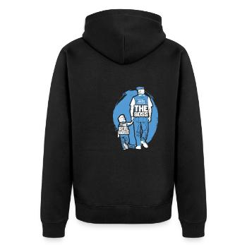 Police Papa Son Partner Look - Unisex Premium Organic Zip Hoodie - black - Back - Nico (187cm)